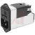 Schurter - 4303.5023 - PEM w/Line Filter, Fusehldr; IEC; C14; Stndrd; 2P; 125VAC; 4A; Pnl Mt-Scrw; QC; 3Pos Slctr